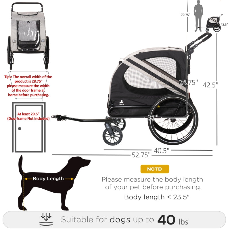 TrailRover 2-in-1 Pet Bike Trailer & Stroller