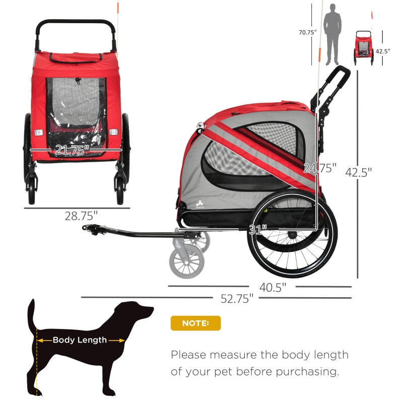 TrailRover 2-in-1 Pet Bike Trailer & Stroller